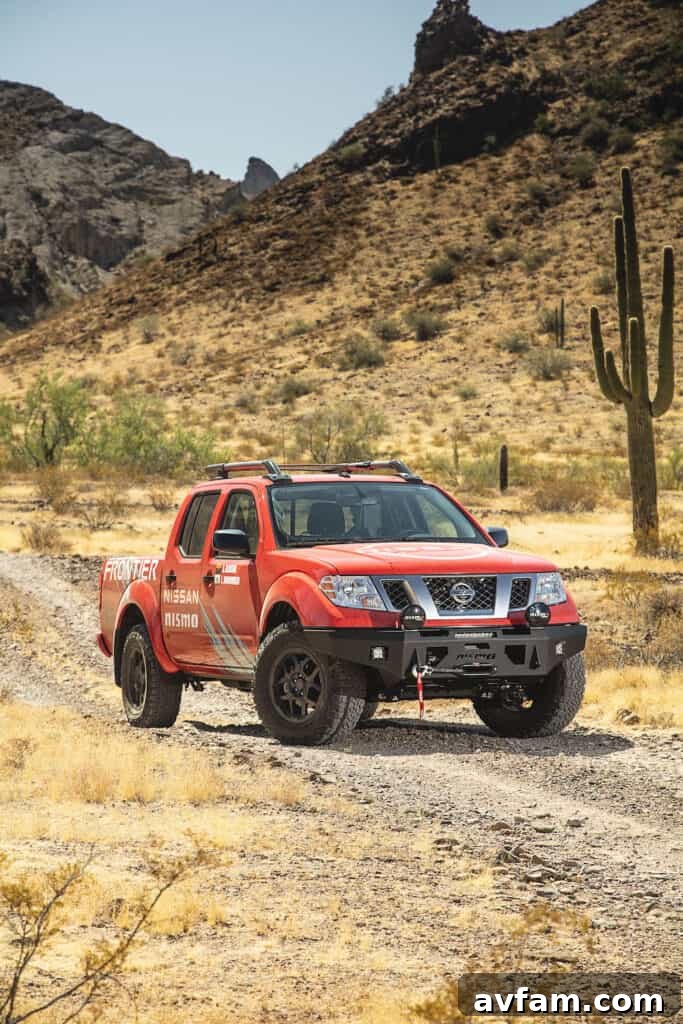 Nissan Frontier equipped with Nismo off-road parts ready for the Rebelle Rally