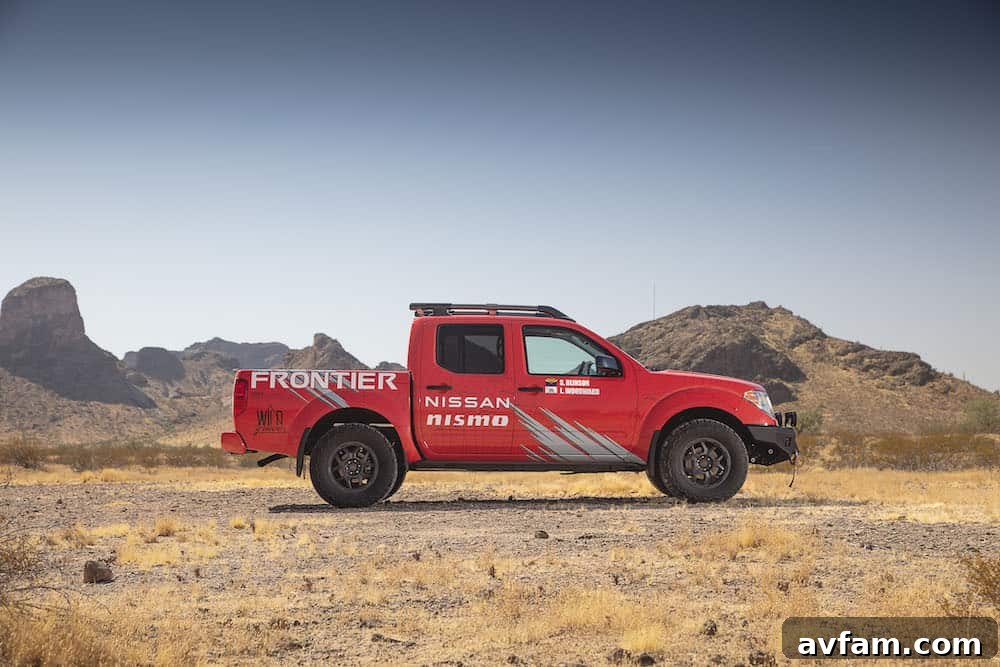 Team Wild Grace's 2020 Nissan Frontier equipped with Nismo off-road suspension and bumper