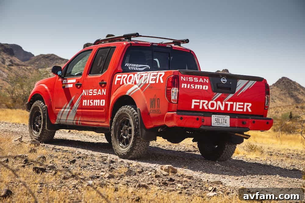 Close-up of the Nismo off-road bumper on a Nissan Frontier