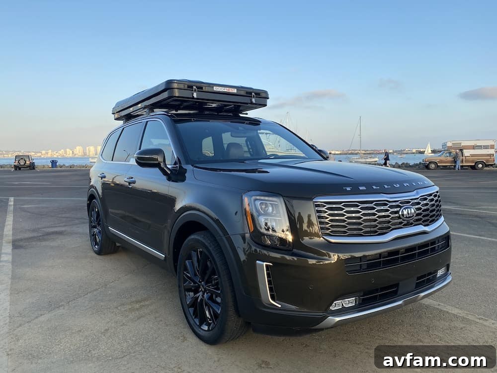 Roofnest Sparrow rooftop tent ready for camping at dusk