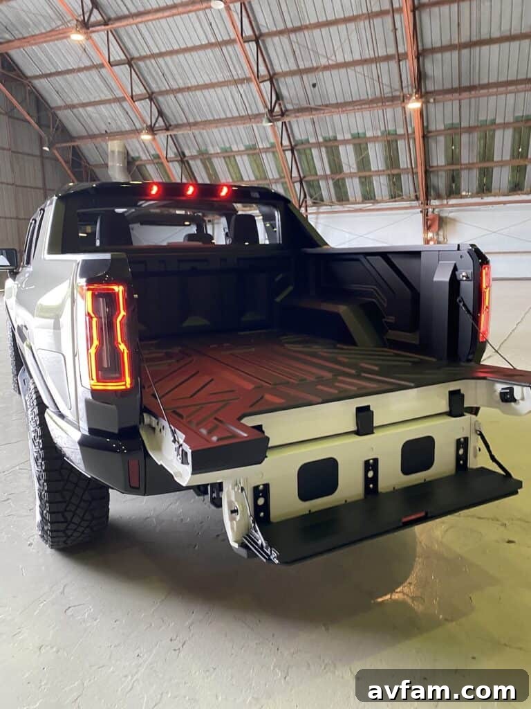 The iconic Hummer EV badge on the side of the vehicle.