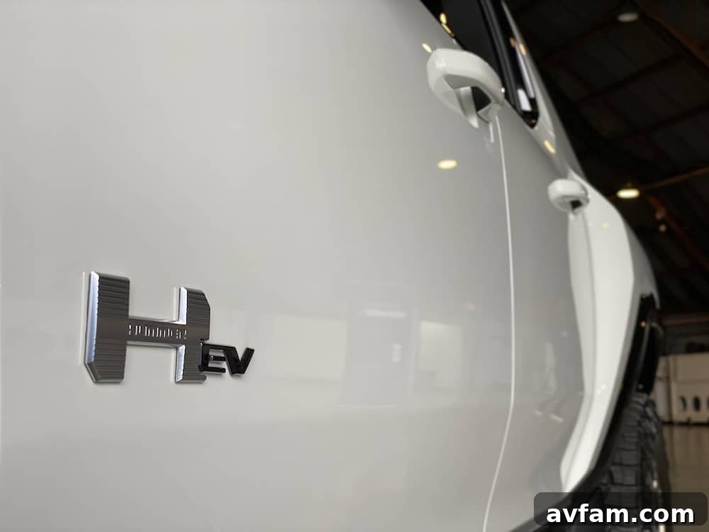 Rear view of the GMC Hummer EV's bed and tailgate.