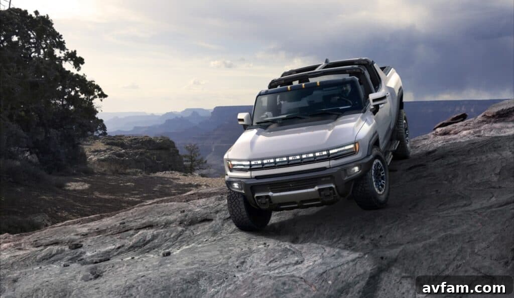 The GMC Hummer EV's interior featuring a digital dashboard display.