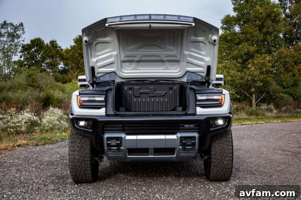 The GMC Hummer EV's robust side profile.