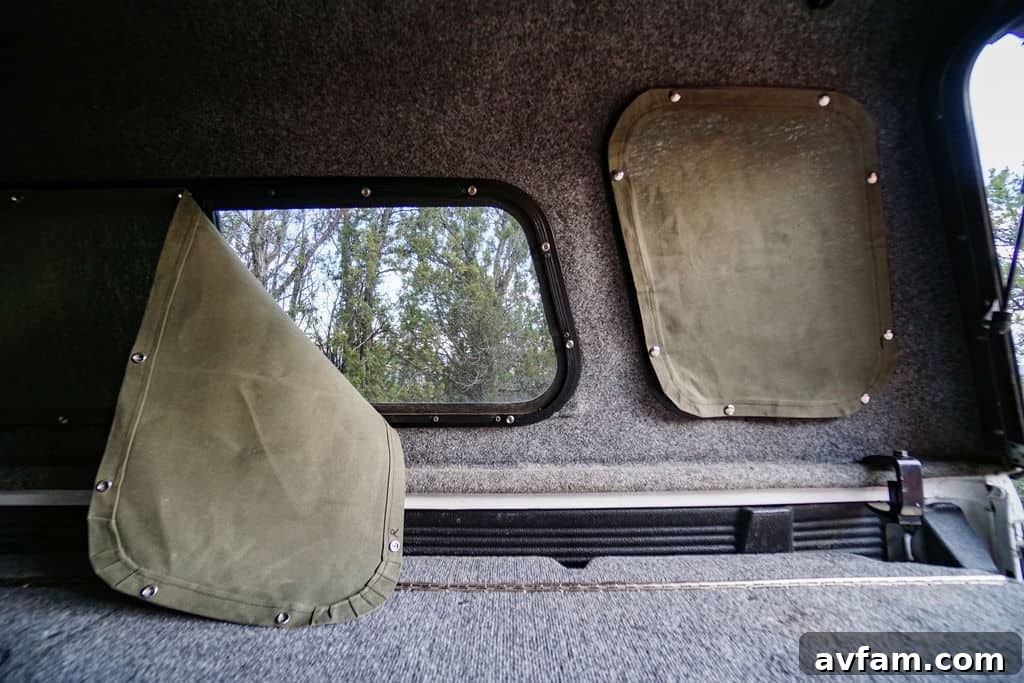 A neatly stored rolled-up privacy cover, demonstrating ease of storage.