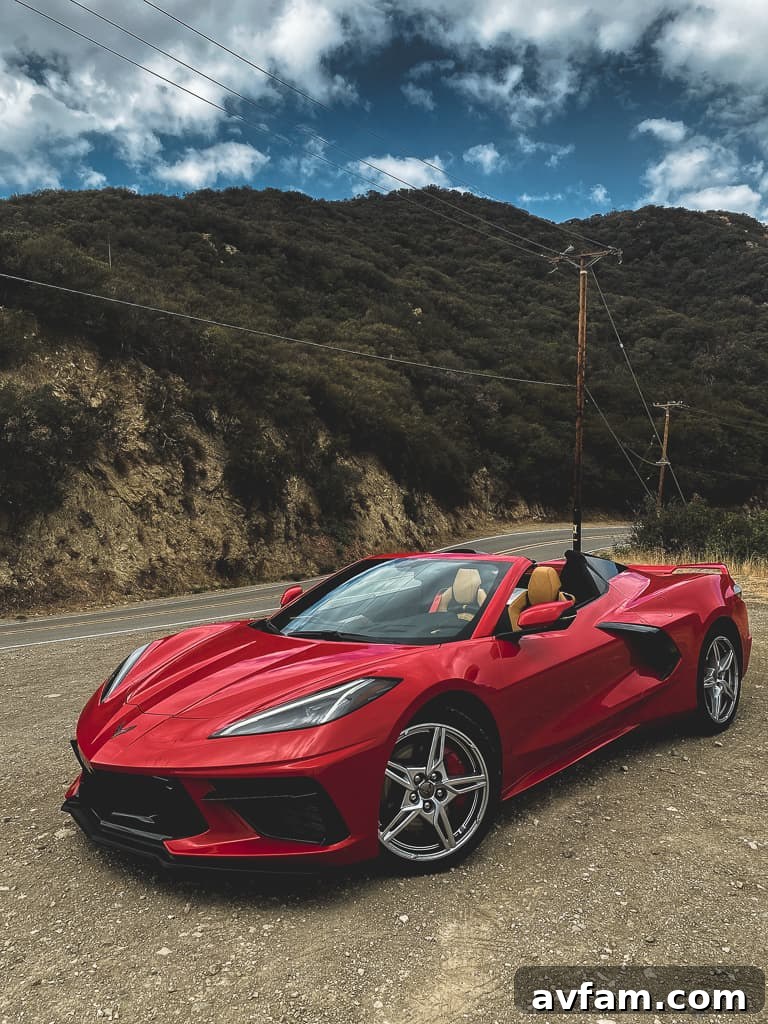 Detailed shot of the C8 Convertible's luxurious interior, highlighting the infotainment screen and climate control interface.