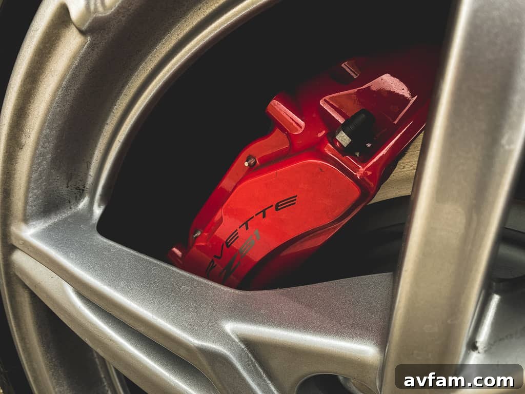 Top-down view of the C8 Convertible's sleek rear, with the hardtop neatly folded into the engine compartment.