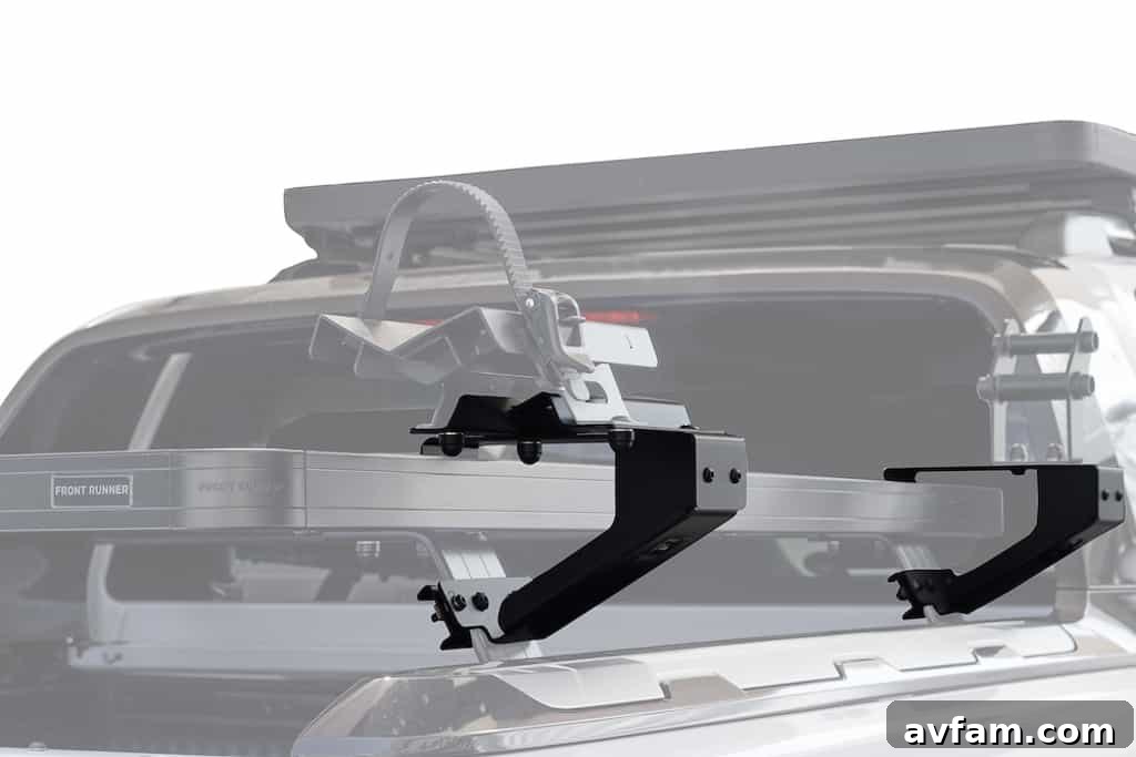 Detailed shot of the bike carrier's secure attachment points