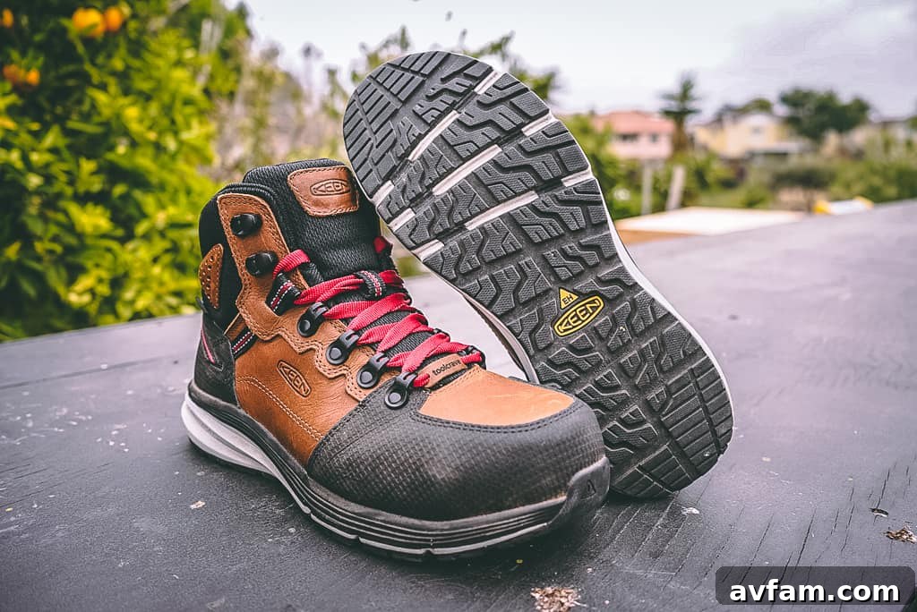 Close-up of Red Hook boot laces and eyelets