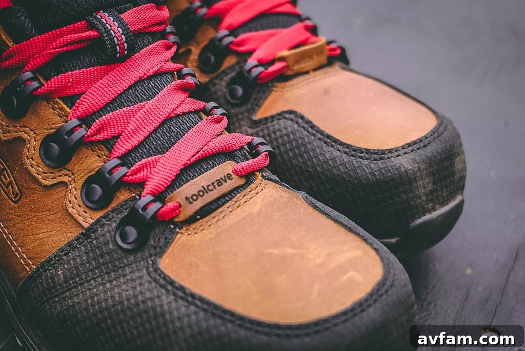 Side view of Keen Utility Red Hook work boot