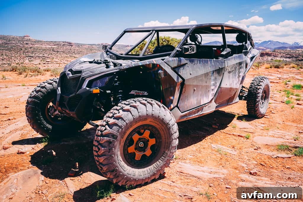 can-am maverick x3 with red rock background