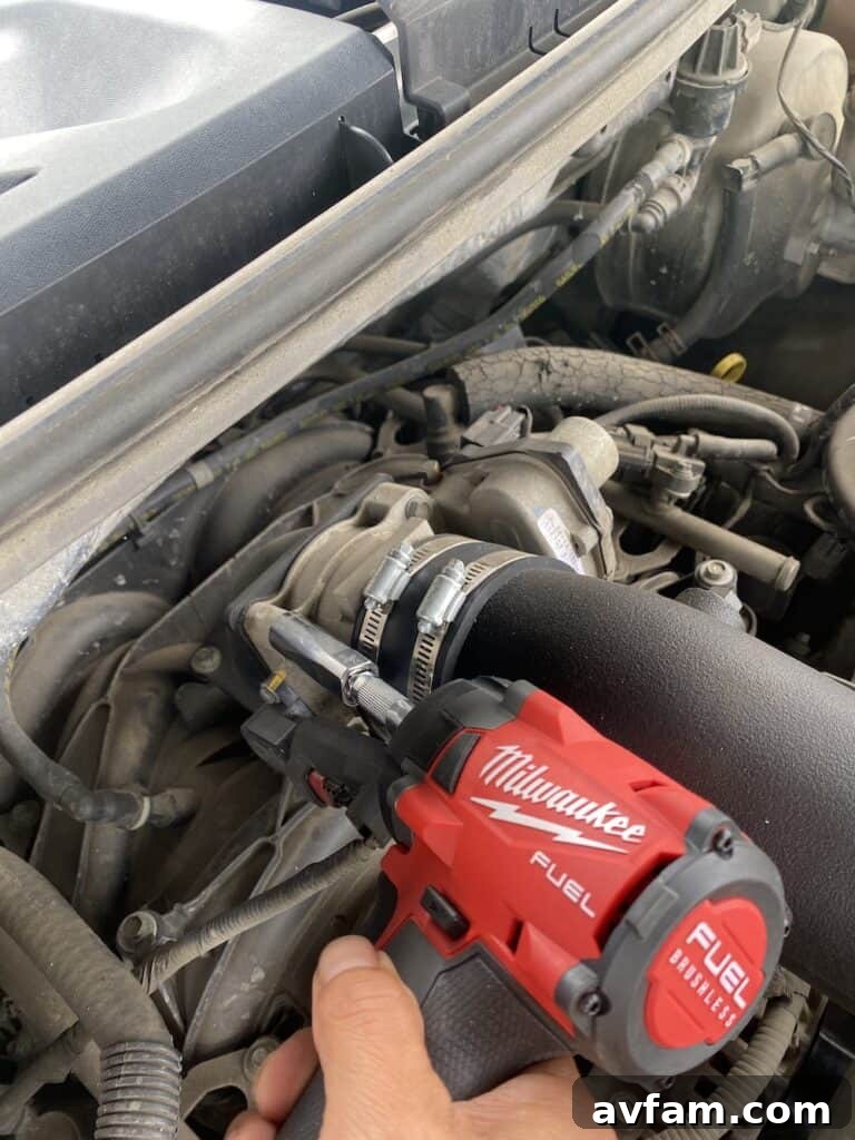 Detail shot of Milwaukee M18 Fuel compact impact wrench