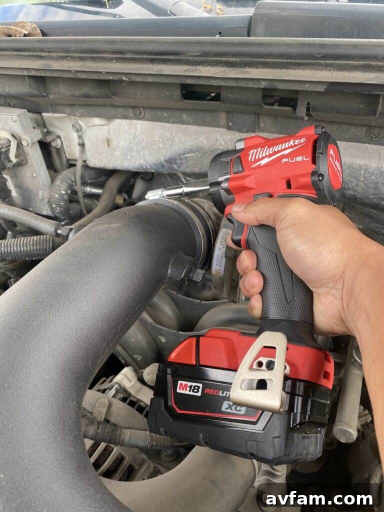 Milwaukee M18 Fuel 3/8 inch compact impact wrench ready for action