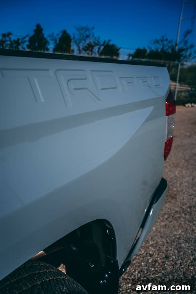 Close-up of the 2021 Tundra TRD Pro wheel and suspension