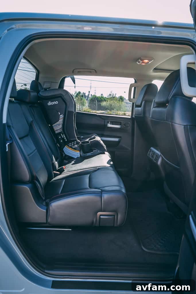 Rear seat legroom of the 2021 Tundra TRD Pro