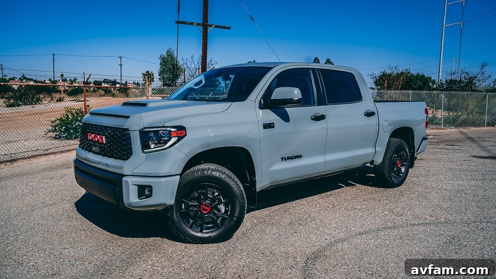 2021 Tundra TRD Pro parked with desert sunset in the background