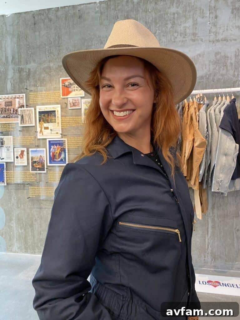 Couple shopping for Dickies at Fred Segal pop-up, smiling