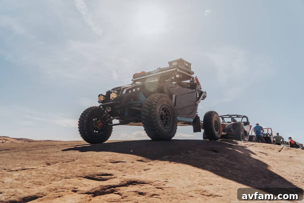Can-Am Multicam Maverick X3 Expedition Rig Front profile of a highly customized Can-Am Maverick X3 expedition vehicle