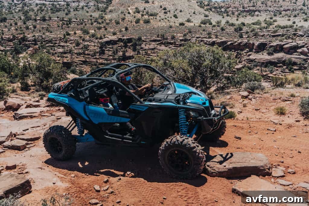 Maverick X3 Overland Camp Setup The custom Can-Am Maverick X3 parked at a scenic viewpoint, ready for overnight camping.