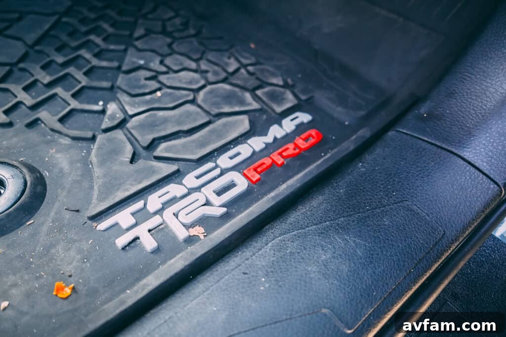 Detail of the 2021 Toyota Tacoma TRD Pro's front skid plate and underbody protection