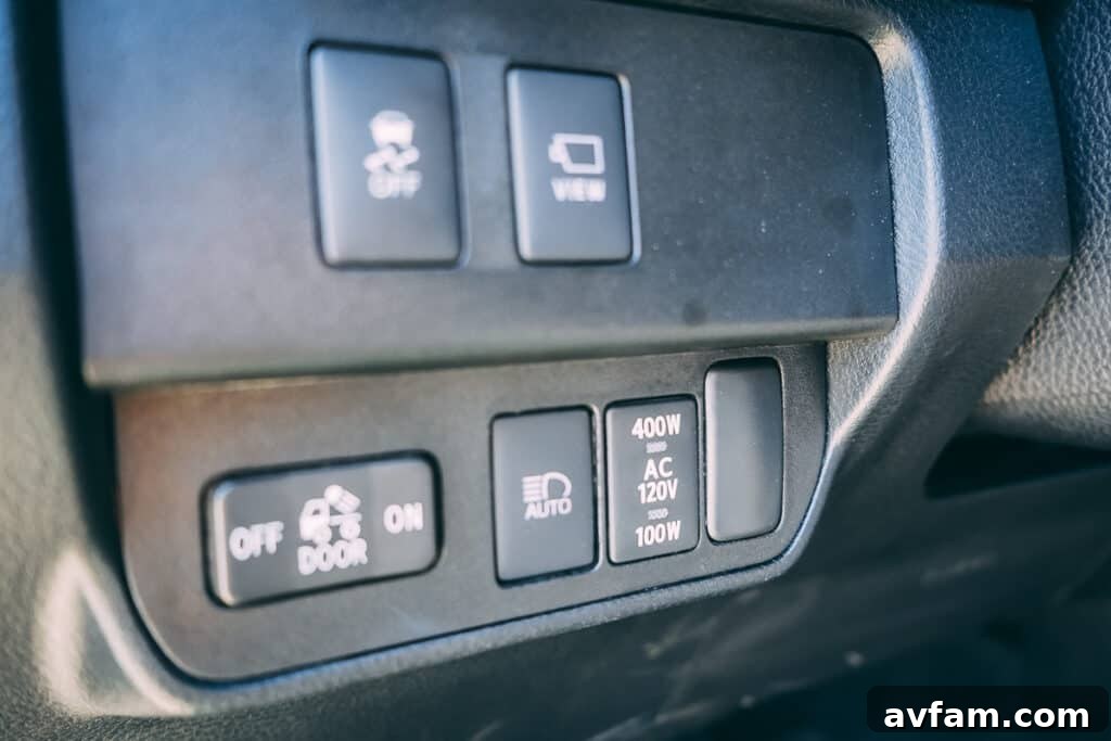 Interior shot of the 2021 Tacoma TRD Pro's dashboard and infotainment screen