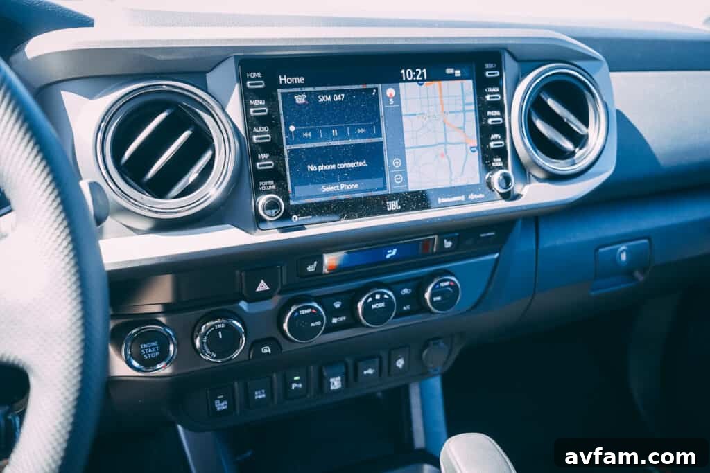 Rear seating area of the 2021 Toyota Tacoma TRD Pro