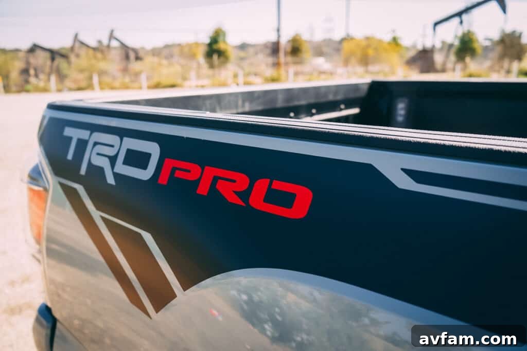Rear-side view of the 2021 Tacoma TRD Pro after an off-road excursion