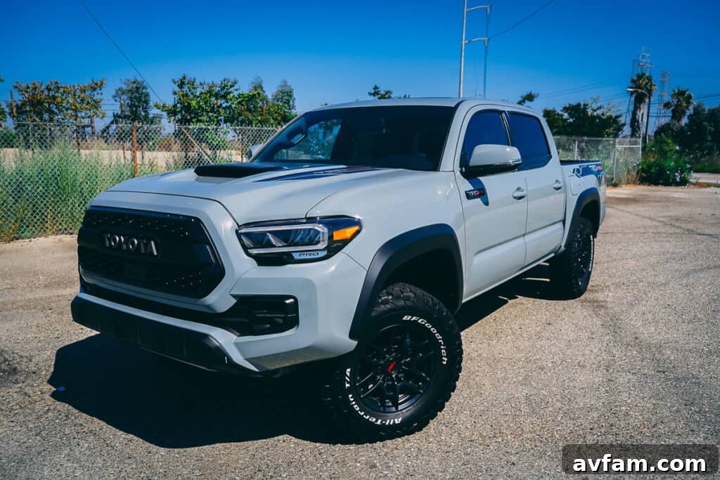 Scenic shot of the 2021 Tacoma TRD Pro in a natural, open landscape