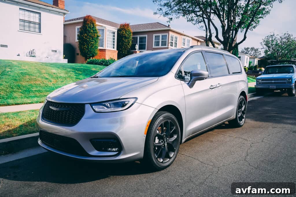 A view of the Pacifica's engine bay, highlighting its robust powertrain.