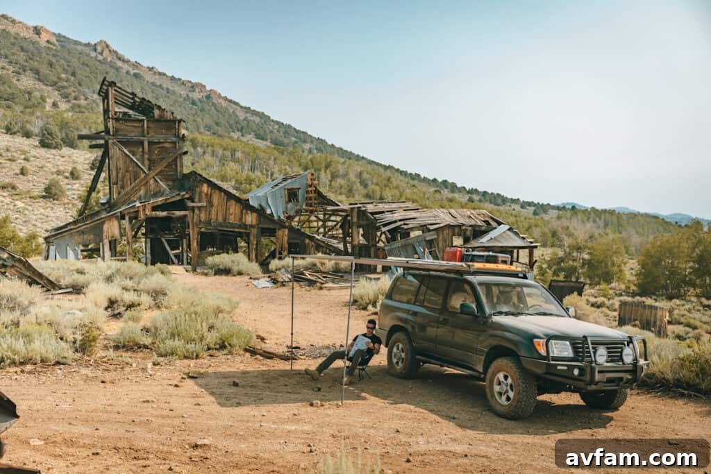 My Land Cruiser with new desert pinstripes after navigating challenging off-road trails in Bodie Hills