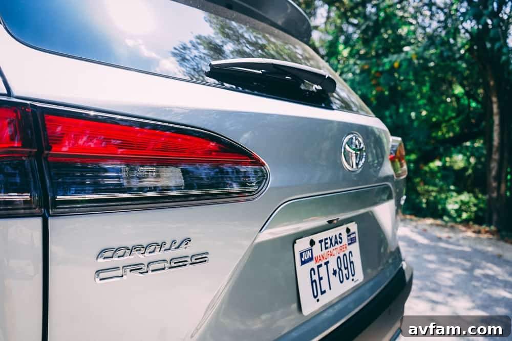 Front view of the 2022 Toyota Corolla Cross from a low angle.