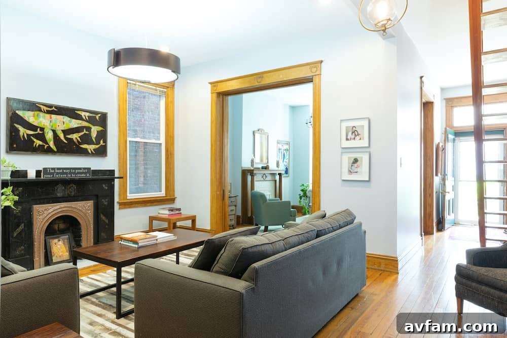 Richmond Restoration: A Historic House Reborn 34 Renovated interior showcasing new lighting and refreshed paint in a historic Richmond property