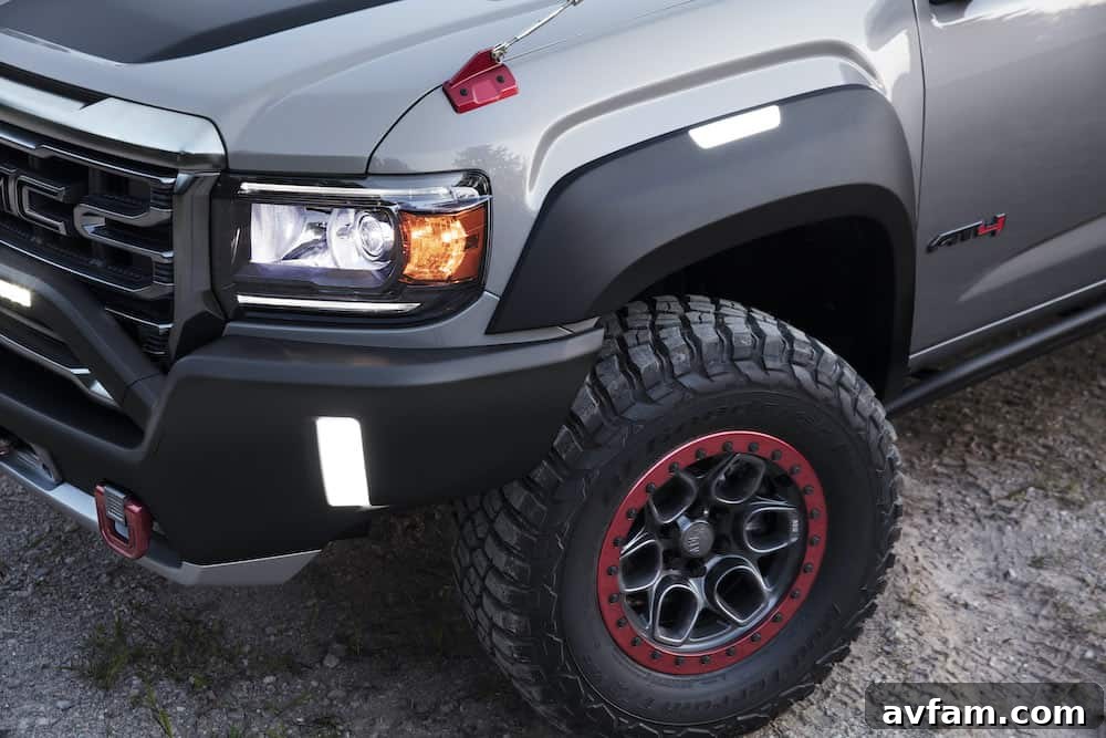 GMC Canyon AT4 Overland Concept parked against a scenic mountain backdrop
