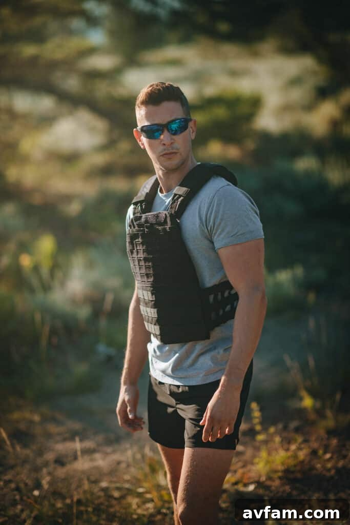 Focused and Equipped with 5.11 Tactical Morgan West in profile, geared up with 5.11 Tactical