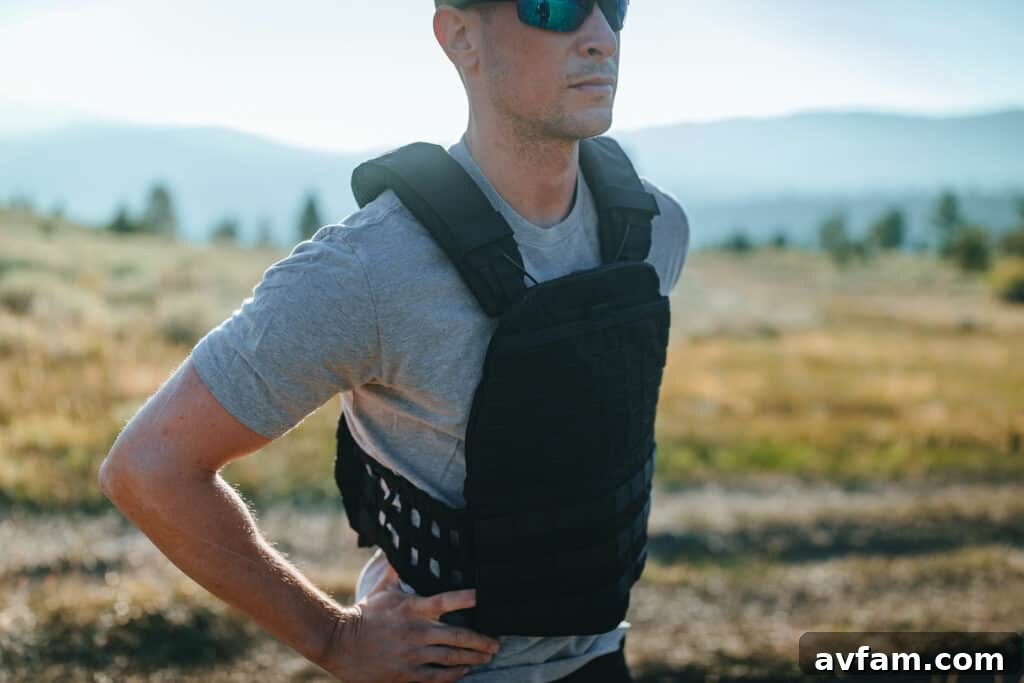 TacTec Plate Carrier: Configurable for Weight Training Close-up of the back of a 5.11 TacTec Plate Carrier with weight plates