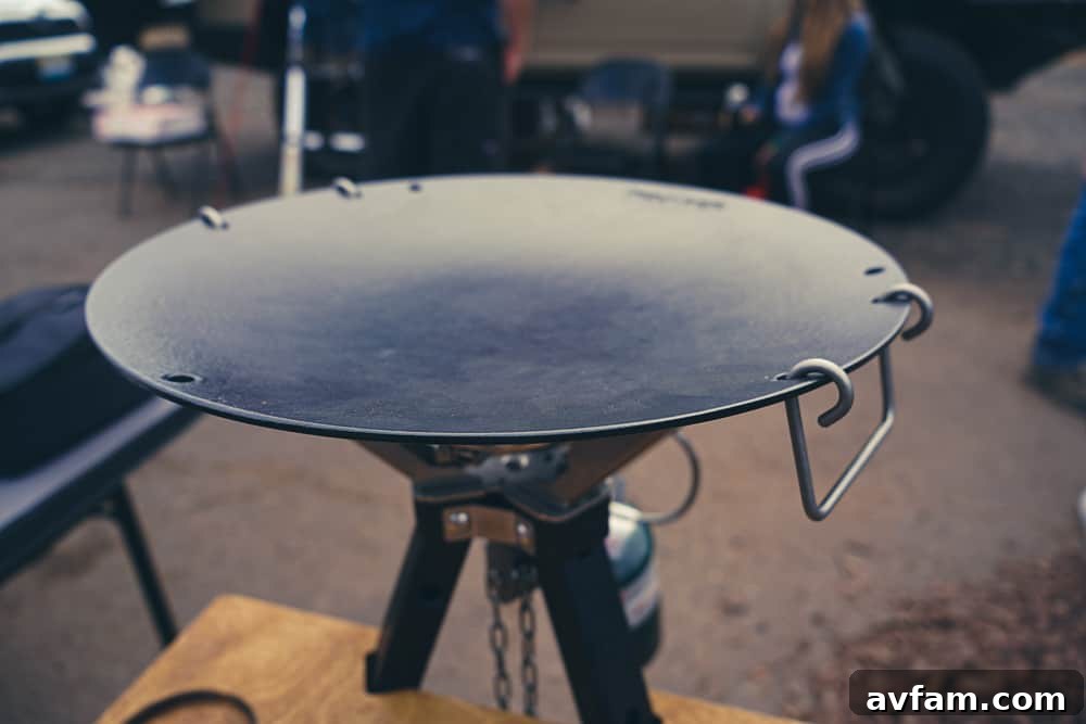 iKamper Outdoor Cooking iKamper Skottle in action, cooking breakfast outdoors