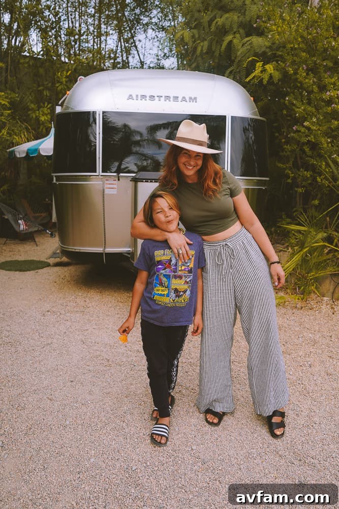 A close-up of the Airstream's interior, showcasing material quality and finishes.
