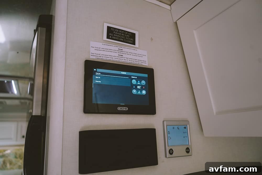 The inviting bed inside the Airstream, promising a restful night's sleep.