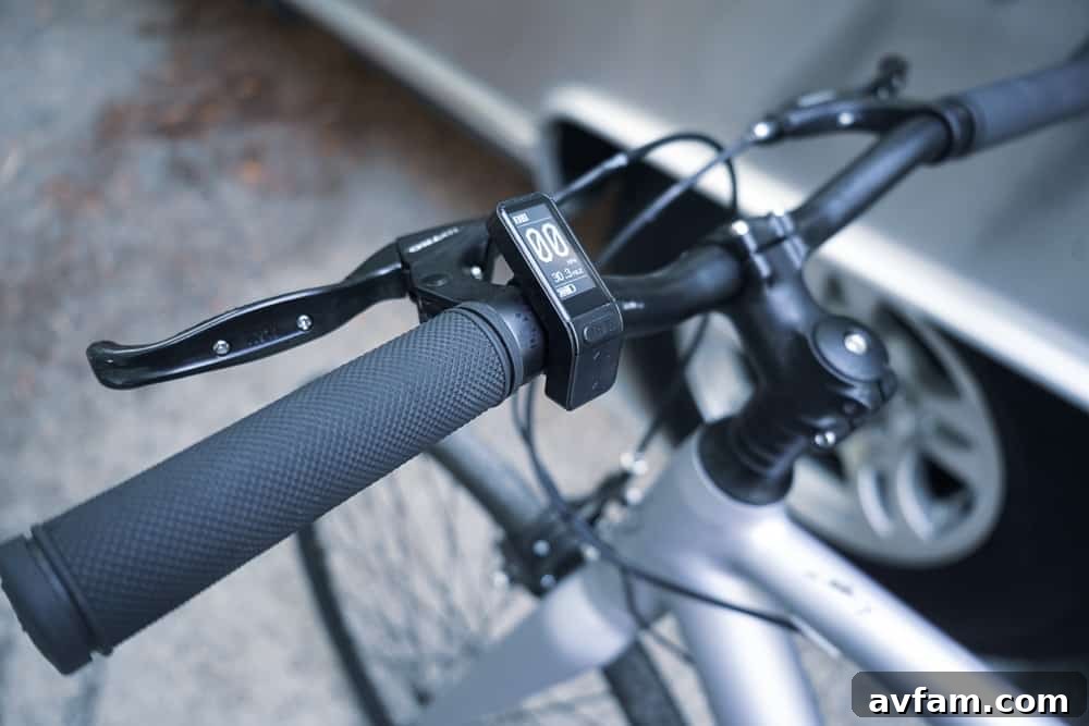 Ride1Up Roadster V2 rider enjoying a smooth pedal-assist journey