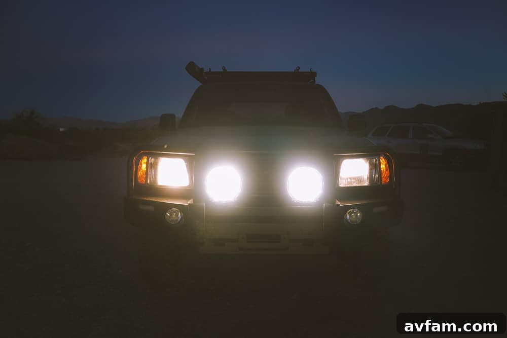 Nighttime Exploration Night Driving with Off-Road Lights