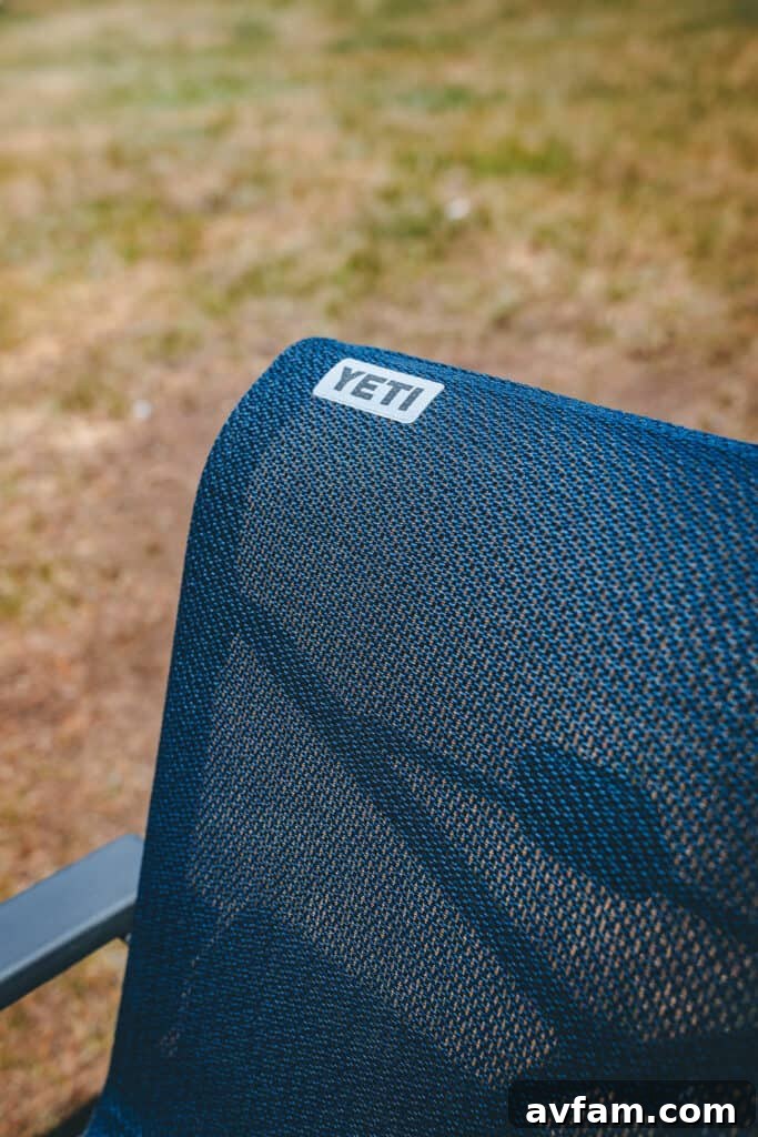 Yeti Trailhead Camp Chair: Is It Worth The Hype 5 Detailed view of the Flexgrid fabric on the Yeti Trailhead Camp Chair