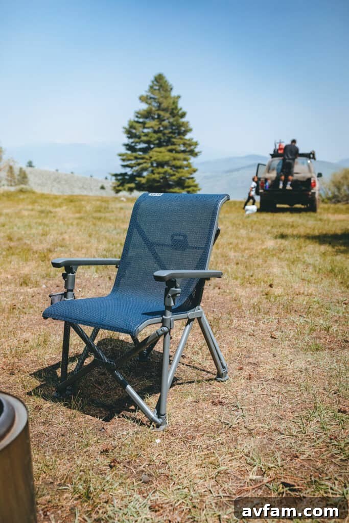 Yeti Trailhead Camp Chair: Is It Worth The Hype 8 Yeti Trailhead Camp Chair standing strong amidst rugged outdoor terrain