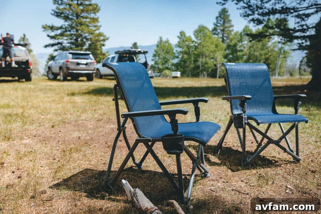 Yeti Trailhead Camp Chair: Is It Worth The Hype 9 Yeti Trailhead Camp Chair next to a campfire, ready for relaxation