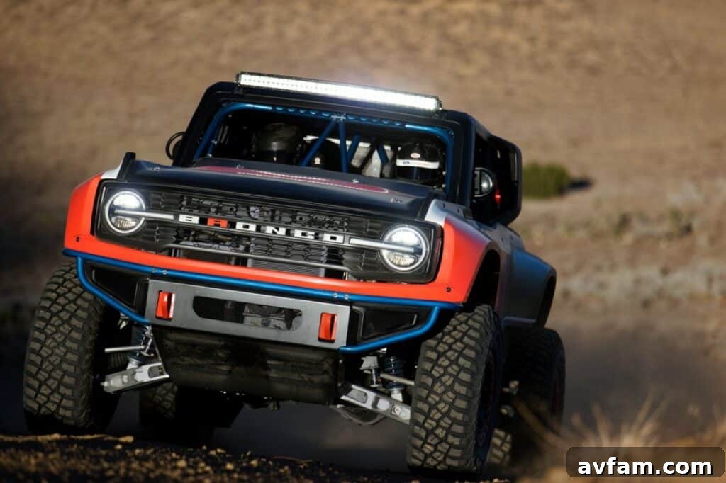 Ford Bronco DR: Conquer Baja Dreams 23 Rear detail of the Ford Bronco DR with custom taillights and exhaust