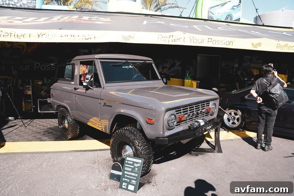 Custom Ford Bronco at SEMA Ford Bronco showcasing interior customization and functional upgrades at SEMA