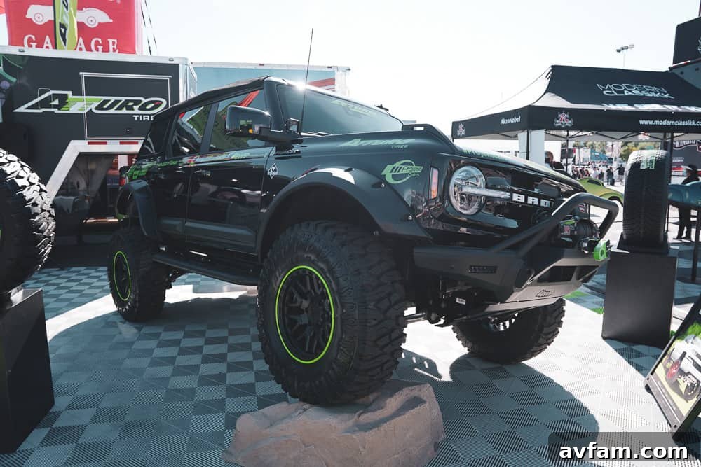 Custom Ford Bronco at SEMA Another perspective of a highly modified Ford Bronco at the SEMA Show