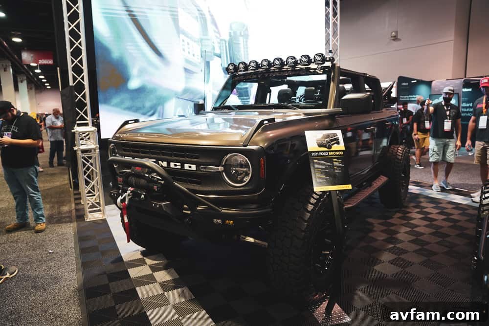 Custom Ford Bronco at SEMA Another view of a detailed Ford Bronco build, emphasizing craftsmanship at SEMA