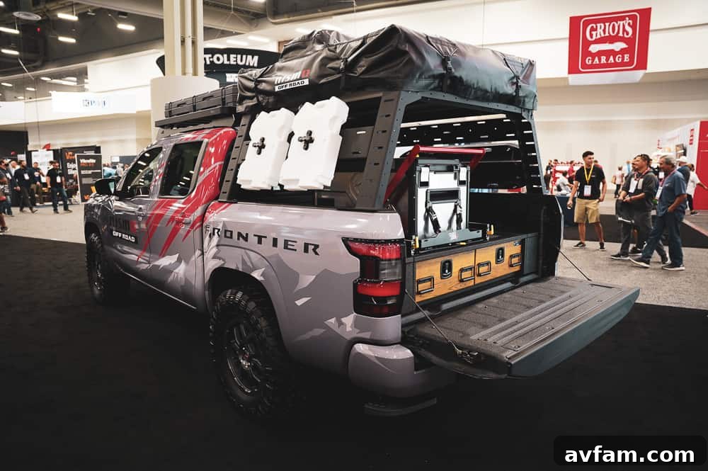 An innovative display showcasing interior automotive lighting and custom upholstery for a luxury vehicle.
