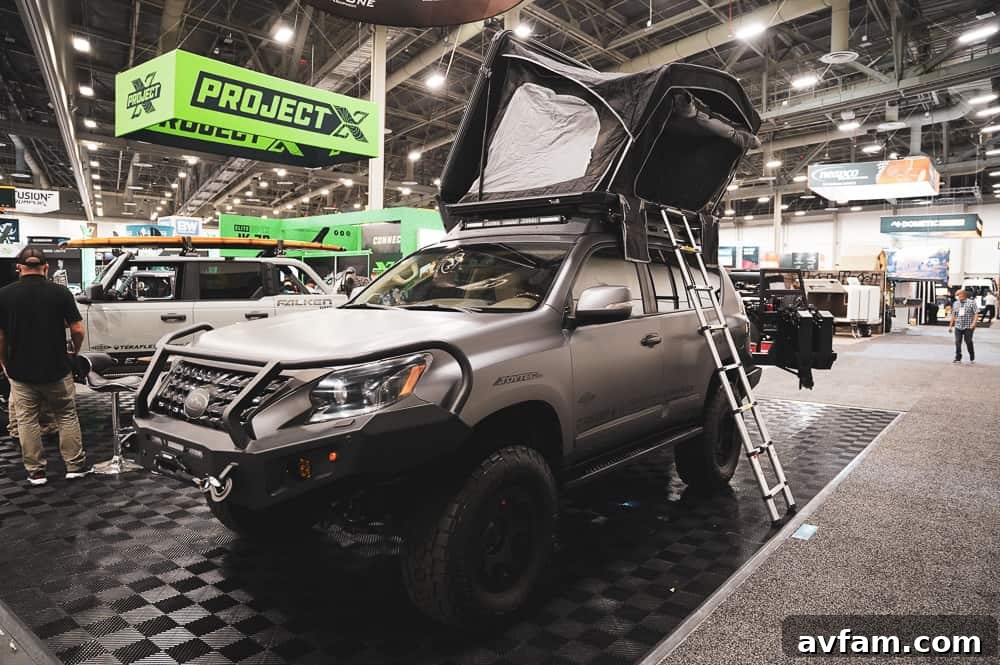 A vibrant red custom truck, reflecting the energy and flair of SEMA builds, with detailed bodywork.