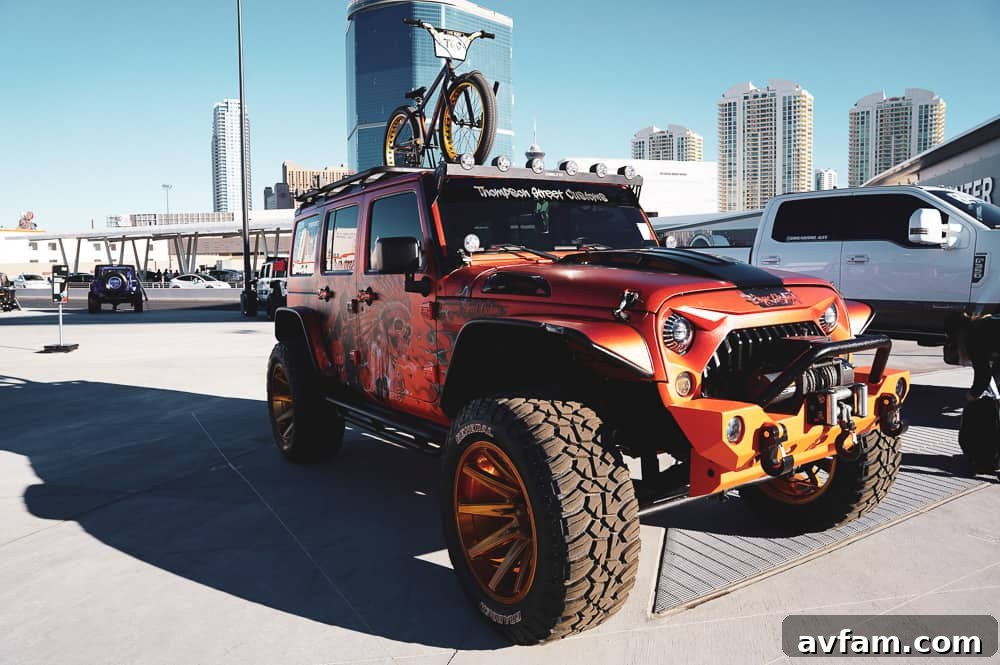 A unique custom off-road buggy with a minimalist roll cage design and long-travel suspension.